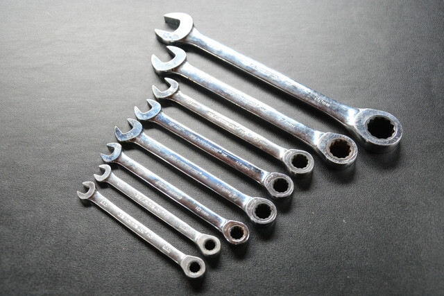 GEARTECH コンビネーションラチェットレンチ 8mm~22mm 8本SET 0709-1 検索用語→A工具スパナメガネ拍卖