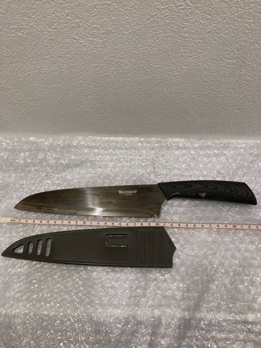 YK-6045 中古品 包丁 TOMODACHI トモダチ 8 CHEF シェフ 刃渡り 約22cm 柄 約11cm 調理 料理 #刺身拍卖