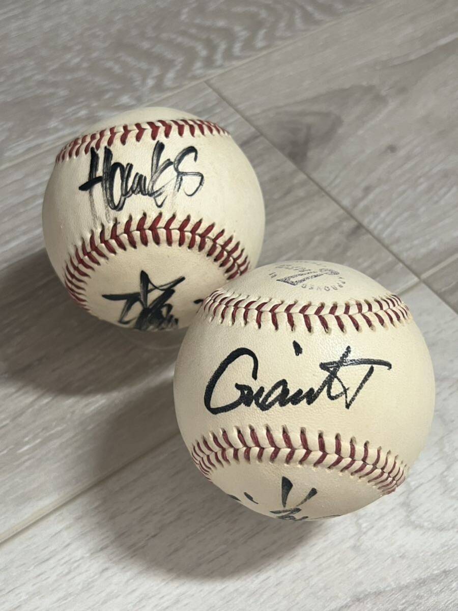 ◆NPB試合球【松中信彦・小久保裕紀】直筆サインボール2個 ソフトバンクホークス 巨人 読売ジャイアンツ拍卖