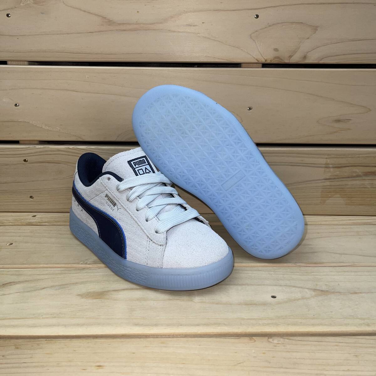 プーマ プレイステーション 17.5cm スウェード グレー PUMA PlayStation SUEDE PS キッズ ジュニア コラボ スエード 天然皮革 プレステ拍卖