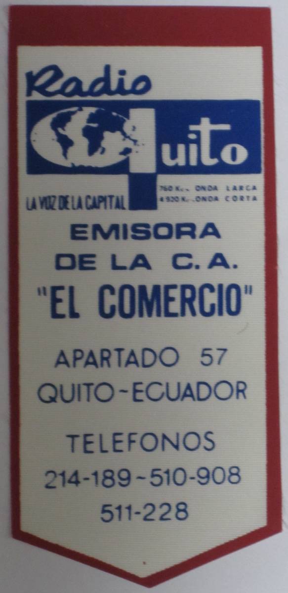 必見★BCL★ベリカードより入手困難★希少ペナント★HCQR★ラジオ・キト★RADIO QUITO★南米★エクアドル★1960年代拍卖