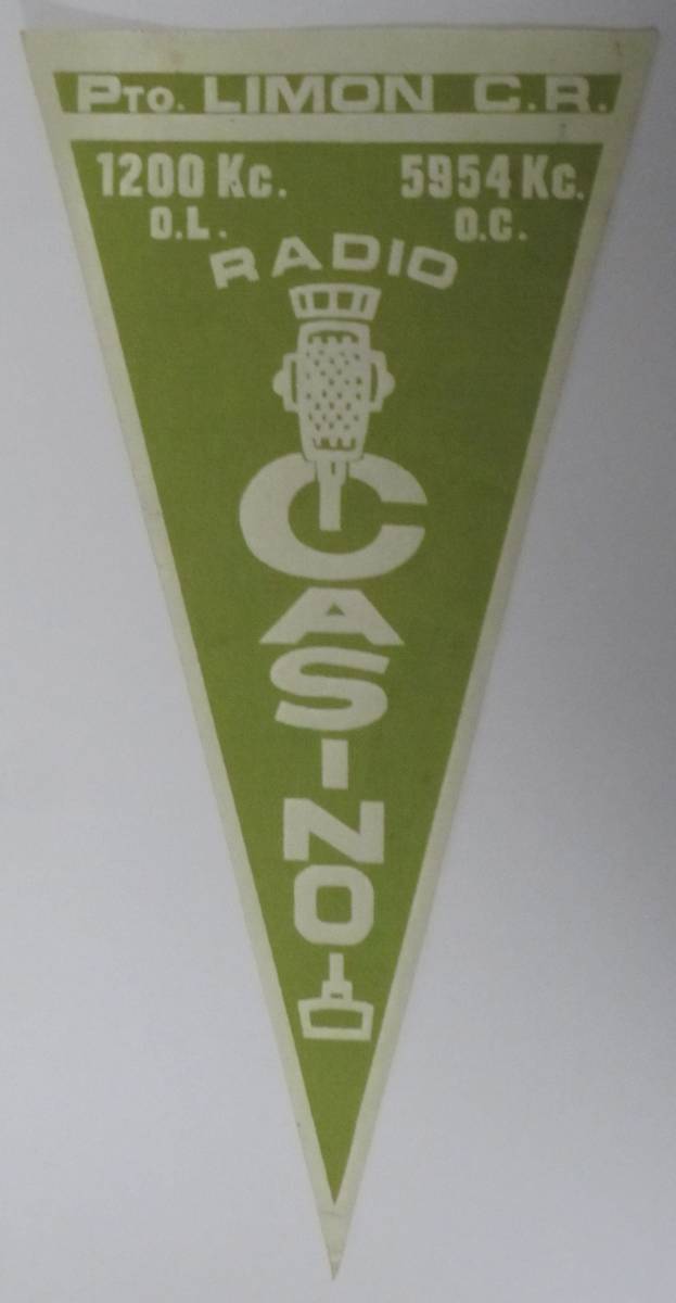 必見★BCL★ベリカードより入手困難★希少ペナント★ラジオ・カジノ★RADIO CASINO★コスタリカ★中米★1960年代拍卖