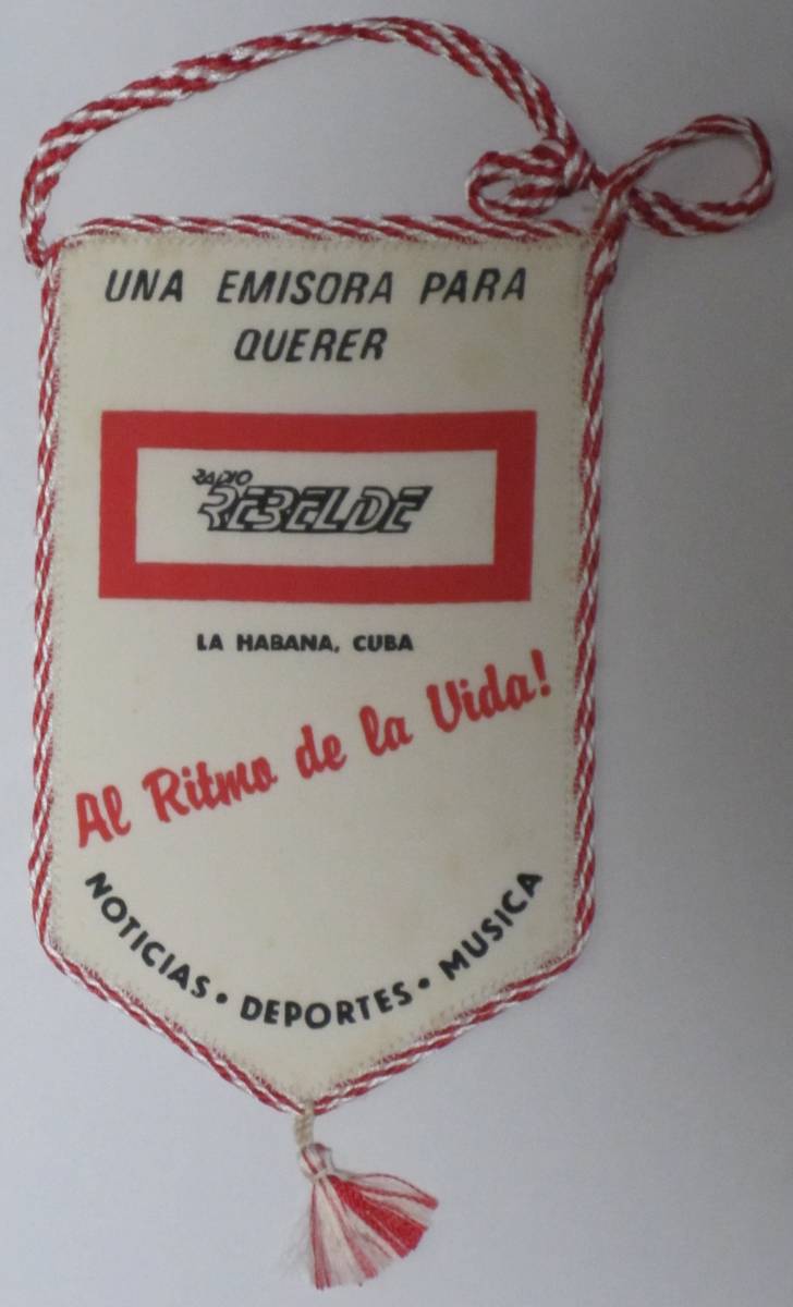 BCL★ベリカードより入手困難★希少ペナント★ラジオ・レベルデ★反乱軍放送★RADIO REBELDE★中米★キューバ★1980年代拍卖