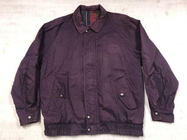 Under Wood SPORTS WEAR アンダーウッド オールド トラッド スポーツ 古着 チェック×無地 リバーシブル ハリントン ジャケット メンズ EL拍卖