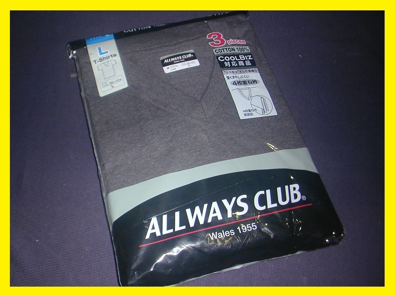 〈ALL WAYS CLUB〉 T-Shirts Lサイズ 計3枚【未使用】 綿100% Tシャツ メンズ 紳士 拍卖