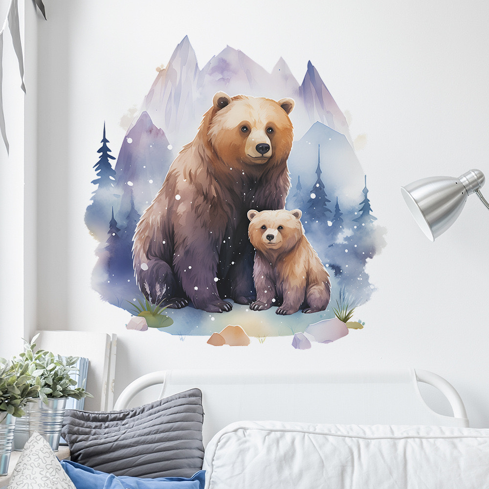 ウォールステッカー YDD084 親子クマ 森 癒す DIY 壁紙 インテリアシート 剥がせるシール 送料無料拍卖