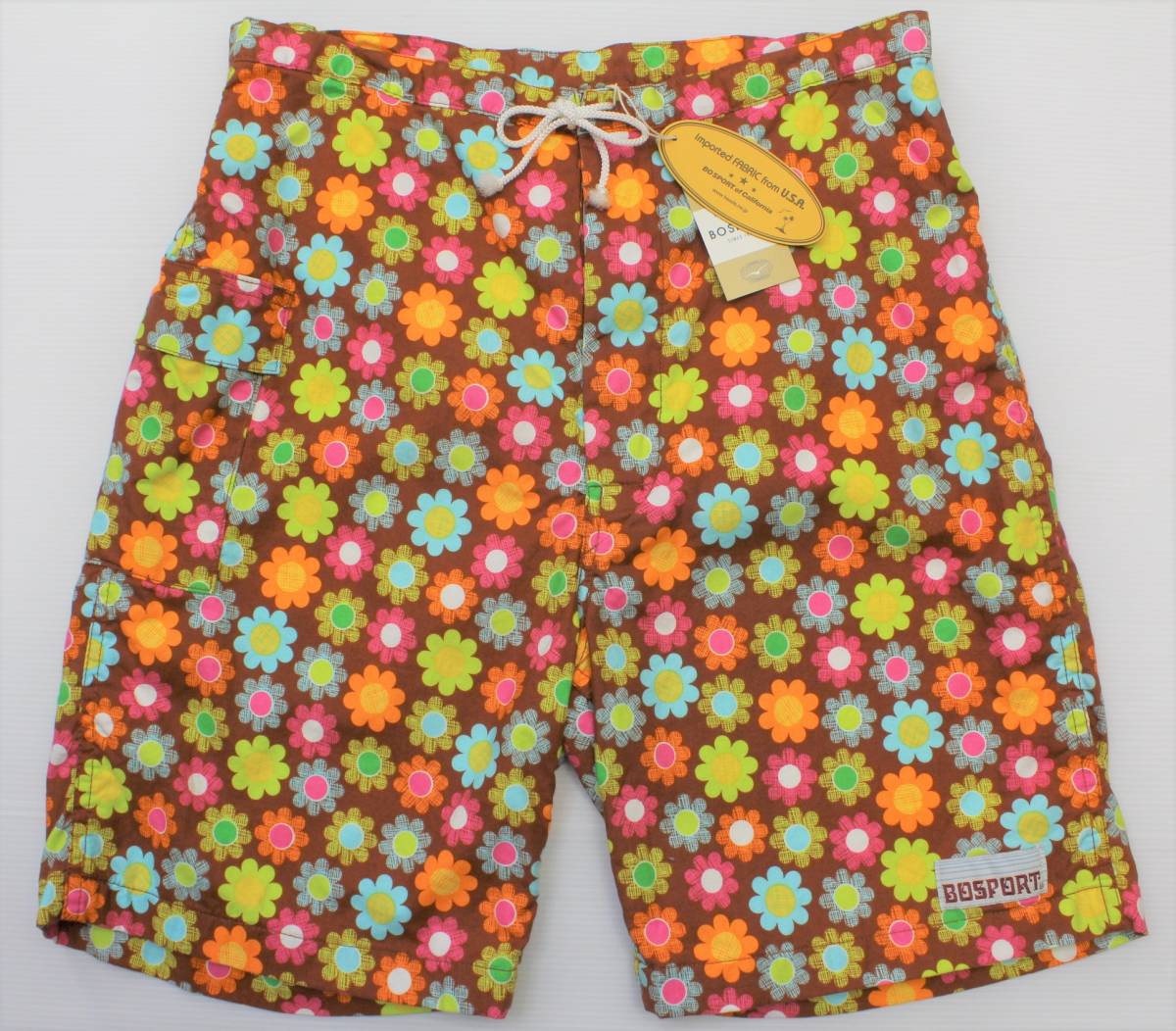HP07ボースポーツ32サーフパンツ 日本製 メッシュインナー付USA製生地Bo Sportsスイムショーツ スイムパンツ トランクス 海水パンツ 水着拍卖