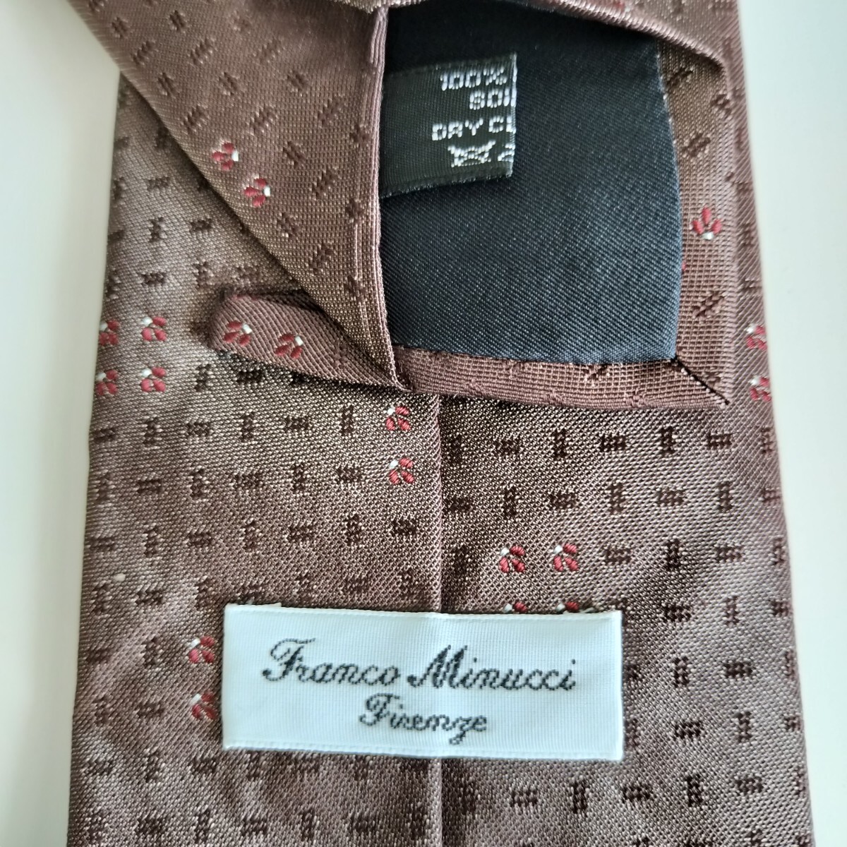 FRANCO MINUCCI(フランコミヌッチ)ブラウン赤点ネクタイ拍卖