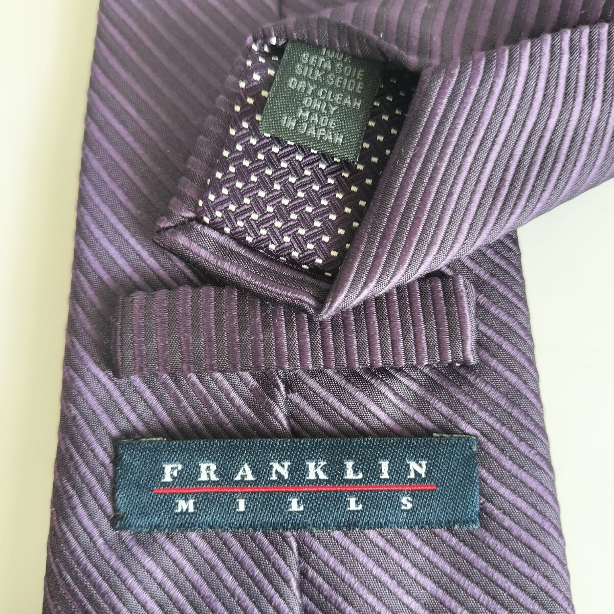 FRANKLIN MILLS(フランクリンミルズ)紫ストライプネクタイ拍卖