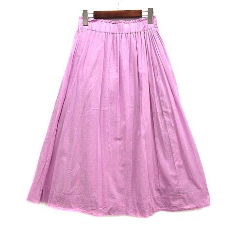 クミキョク 組曲 KUMIKYOKU 洗える エアリーボイル ギャザー フレア スカート ロング丈 ピンク 2 SKWXYA0007 レディース拍卖