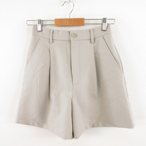 未使用品 ダブルクローゼット w closet キュロット ショートパンツ タック グレージュ F *A723 レディース拍卖