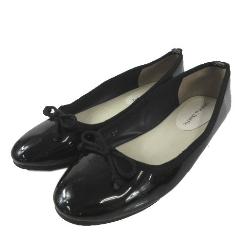 オリエンタルトラフィック ORIENTAL TRAFFIC バレエシューズ フラットシューズ パンプス リボン エナメル ブラック 黒 37 レディース拍卖