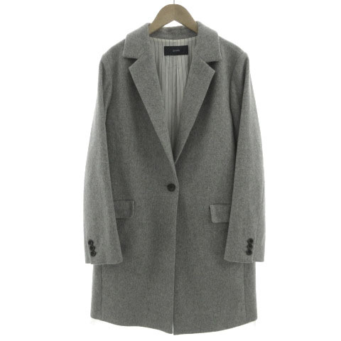 シップス SHIPS コート チェスターコート Super100’s ファインウール メルトン グレー 36 レディース拍卖