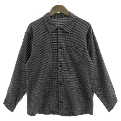 無印良品 良品計画 シャツ ネルシャツ 長袖 コットン ギンガムチェック ブラック 黒 ホワイト 白 S メンズ拍卖