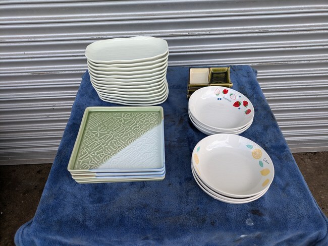 引き取り限定 和食器 丸皿 角皿セット拍卖