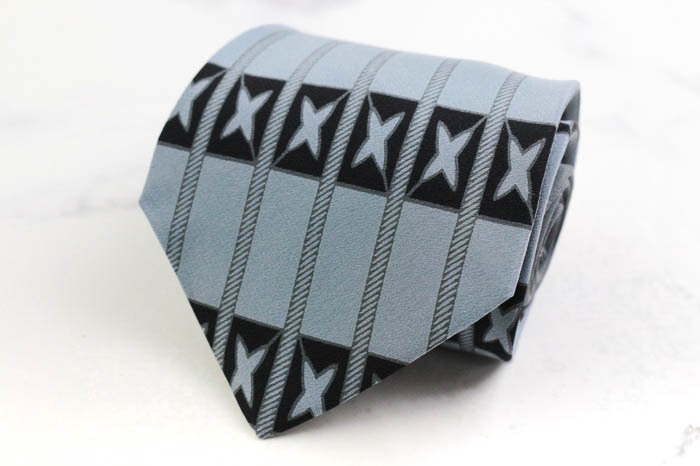 ジャンニ・ヴェルサーチ ブランド ネクタイ パネル柄 バーチカルストライプ シルク イタリア製 メンズ グレー Gianni Versace拍卖