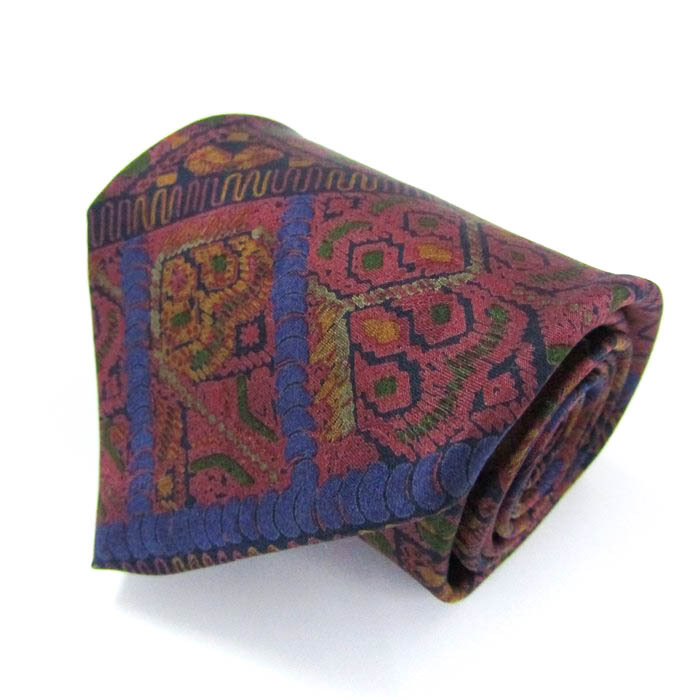 ウンガロ ブランド ネクタイ シルク 小紋柄 総柄 メンズ ネイビー emanuel ungaro拍卖