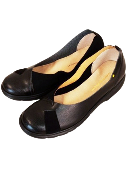 sh1240 ◇送料無料 新品 (訳あり) maRe maRe マーレマーレ レディース パンプス 24.0cm ブラック 異素材 幅広 履きやすい 日本製 靴拍卖