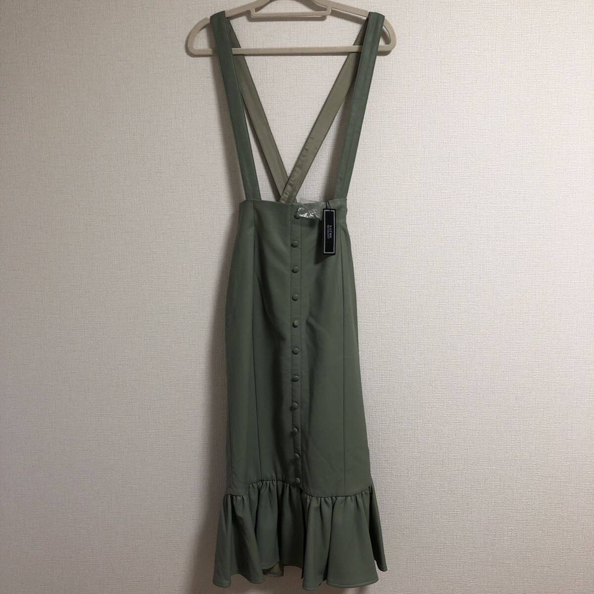 EAT ME イートミーフェイクレザージャンパースカートサロペットタグ付美品S レザー風 肩ひもスカート拍卖