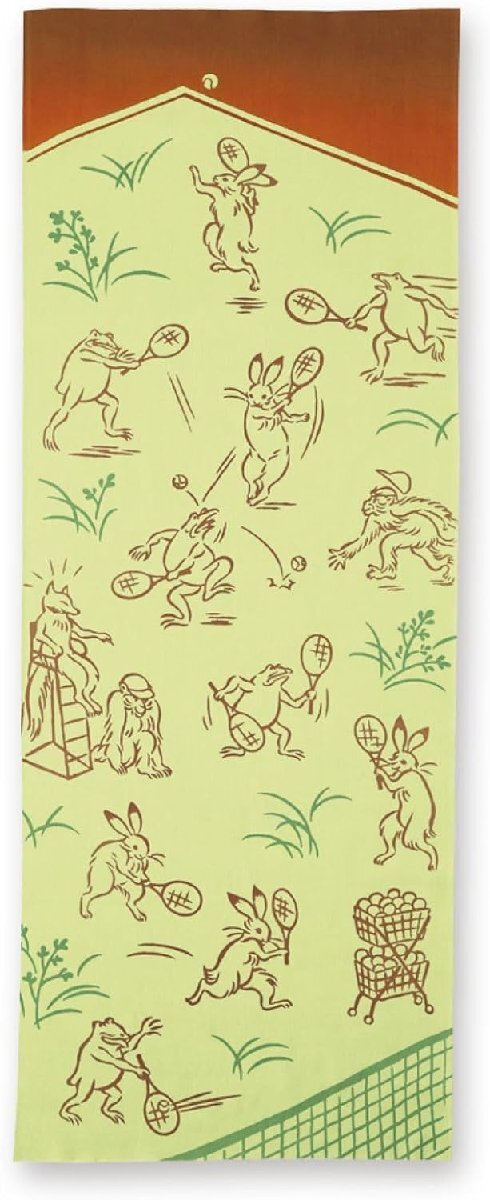 日本手ぬぐい 和柄 おしゃれ 鳥獣戯画 テニス24 kenema 注染 手拭い クリックポスト対応拍卖