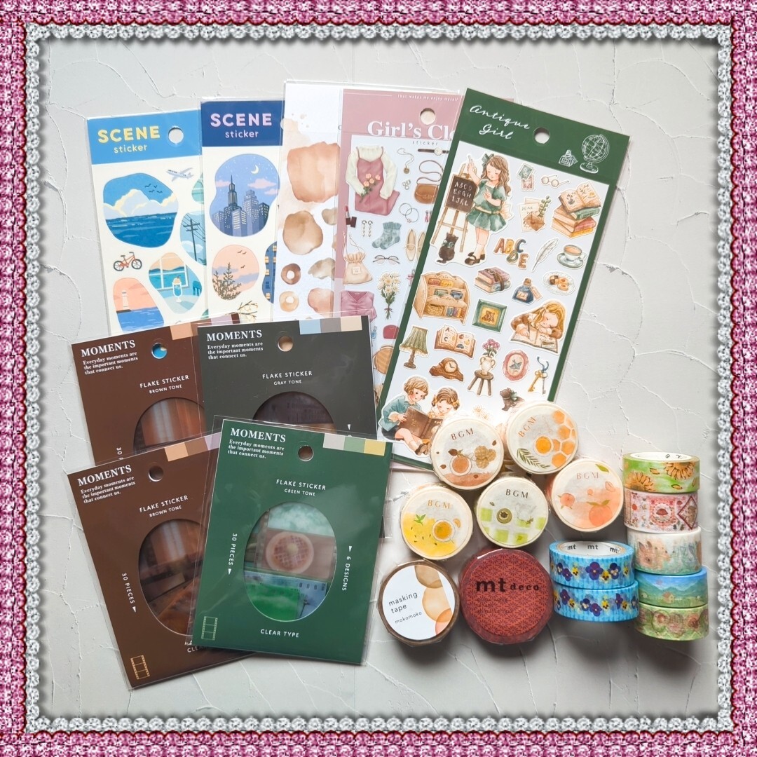 ★新品★マスキングテープ★マステ★シール★コラージュ★ステッカー★カモ井★mt★BGM★マインドウェイブ★まとめ売り★福袋★ 拍卖