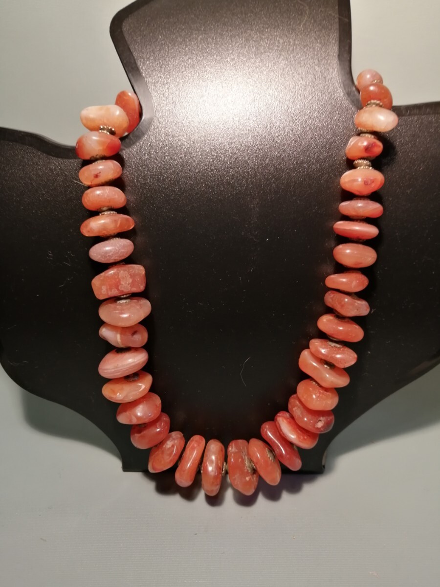 赤瑪瑙ネックレス 2000年頃 マレーシア 店舗在庫品 アクセサリー ネックレス 自然石 瑪瑙 ジェムストーン 装身具 13AC54h2拍卖