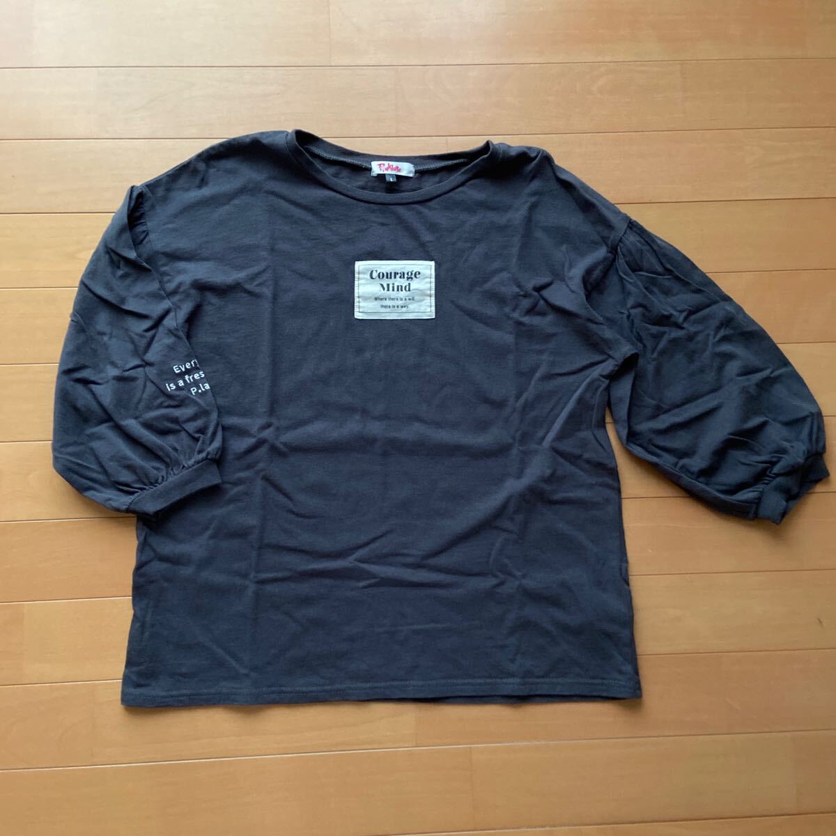 PINK LATTE☆ピンクラテ コットン 7分袖カットソー♪サイズ160☆1回着拍卖