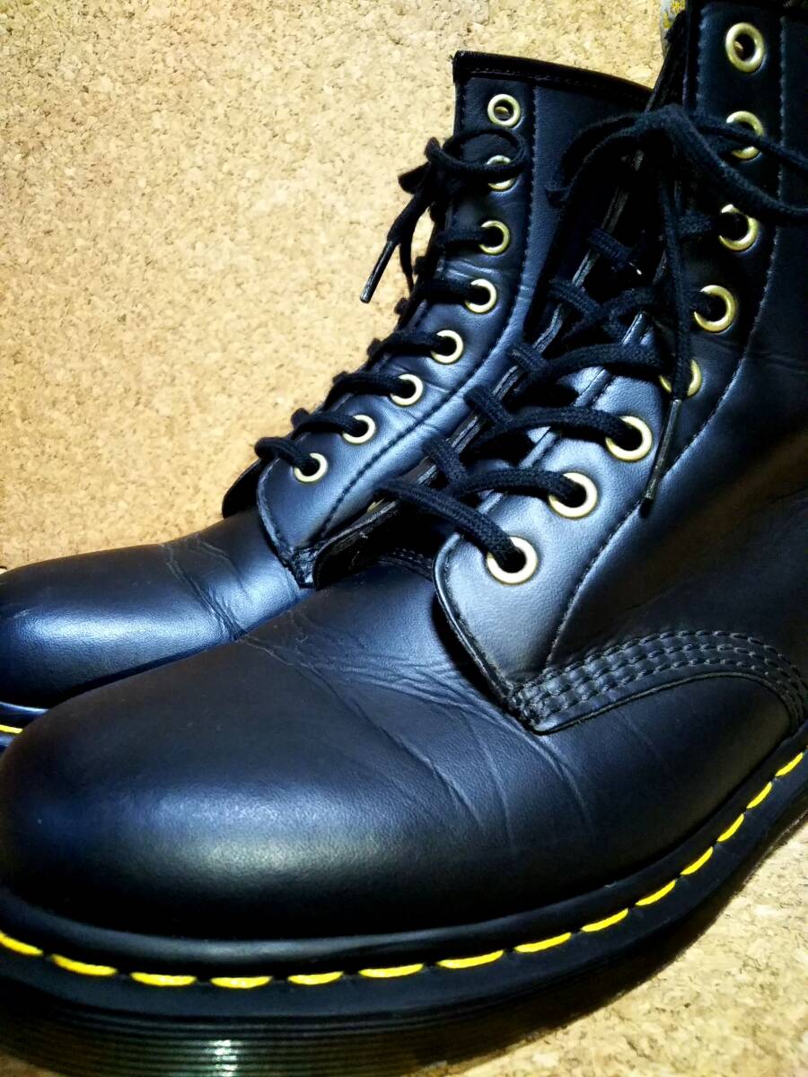 【Dr.MARTENS】ドクターマーチン ヴィーガン 1460 8ホールブーツ UK8 (27cm ) VEGAN 8EYE BOOT ブラック【美品】拍卖