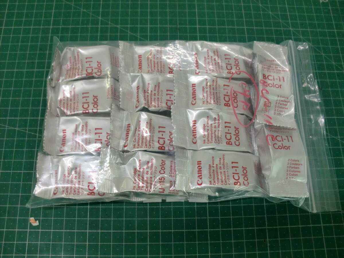 送料込 CANON インクカートリッジ「BCI-11カラー」(純正) 14個set 未使用 期限切 JUNK扱拍卖