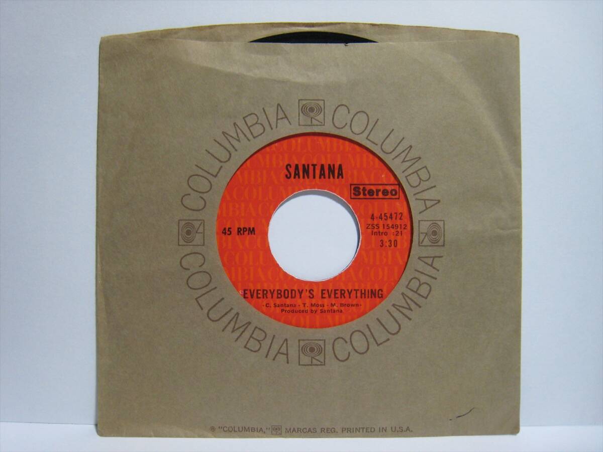 【7”】 SANTANA / EVERYBODY'S EVERYTHING US盤 サンタナ 新しい世界 NEAL SCHON TOWER OF POWER拍卖