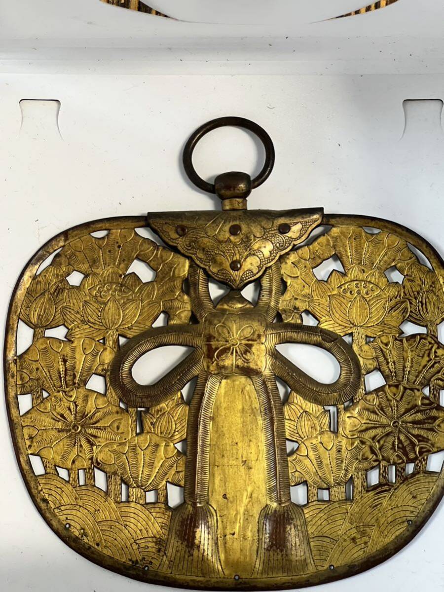 仏教美術 金銅華鬘 アンティーク レトロ 金工品 古美術 蓮の花拍卖