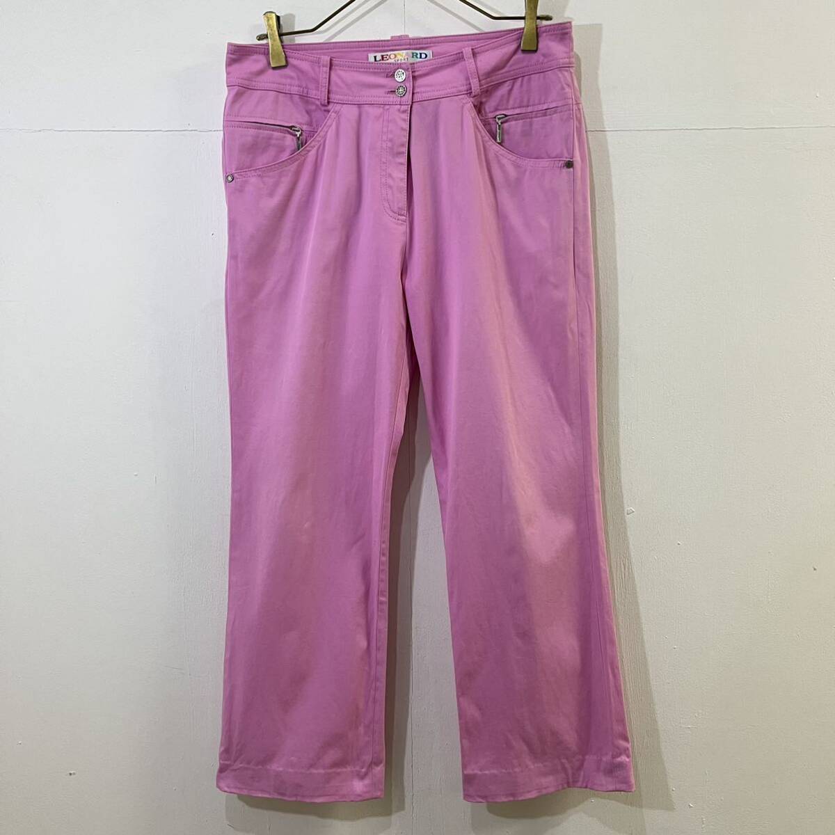LEONARD SPORT ストレッチパンツ コットンパンツ 伸縮性 フレアパンツ ブーツカット レオナールスポーツ【レターパックプラス郵送可】F拍卖