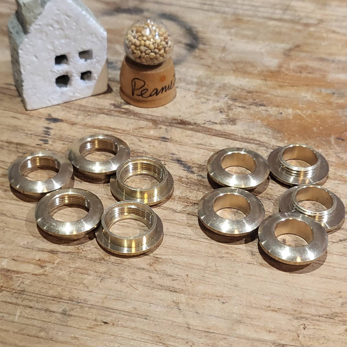 レザークラフト 真鍮 Brass アイレットワッシャー 曲表面(外径20×内径10mm●5組セット)拍卖