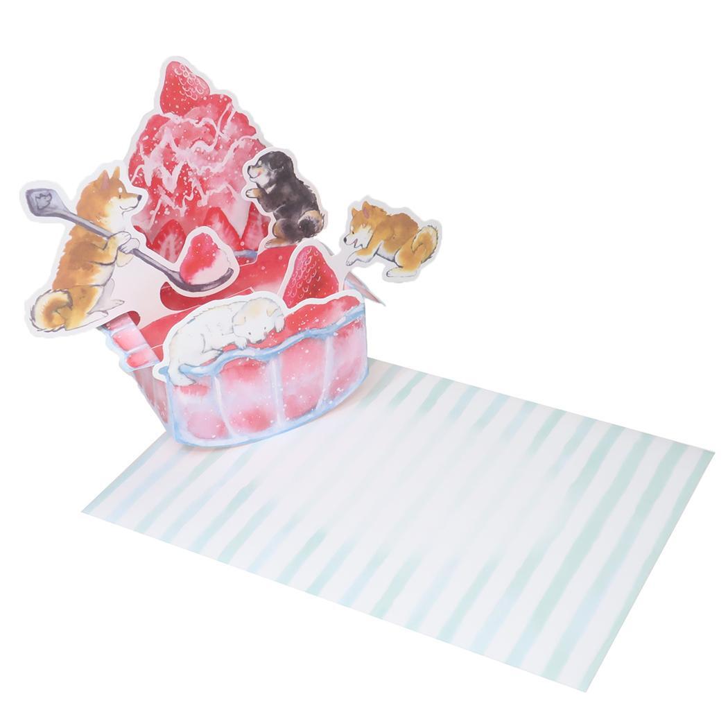 グリーティングカード 村田夏佳 しばいぬと夏BOXカード 氷いちご 封筒付き メッセージカード拍卖