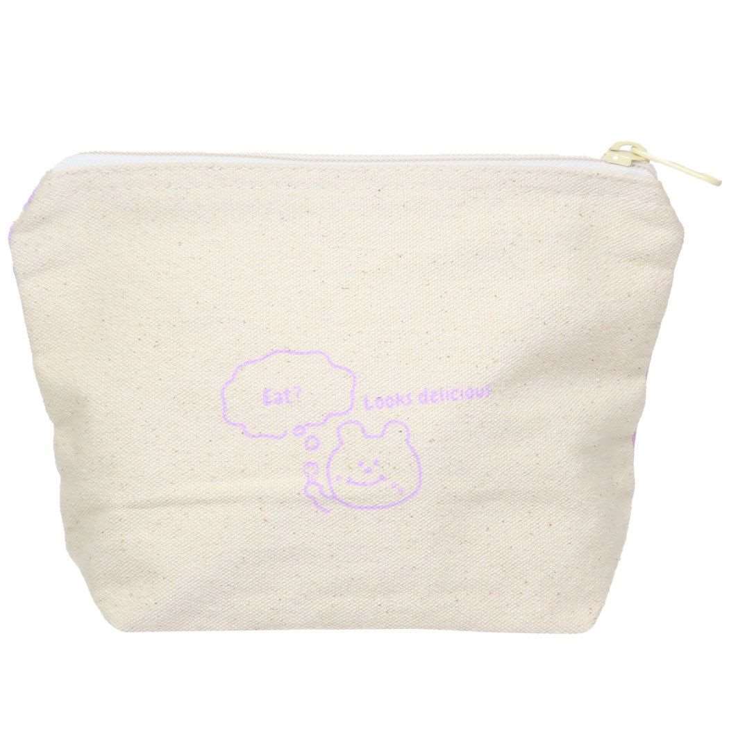 コスメポーチ POUCH マチ有り キャンバスポーチ たべる? オクタニ拍卖