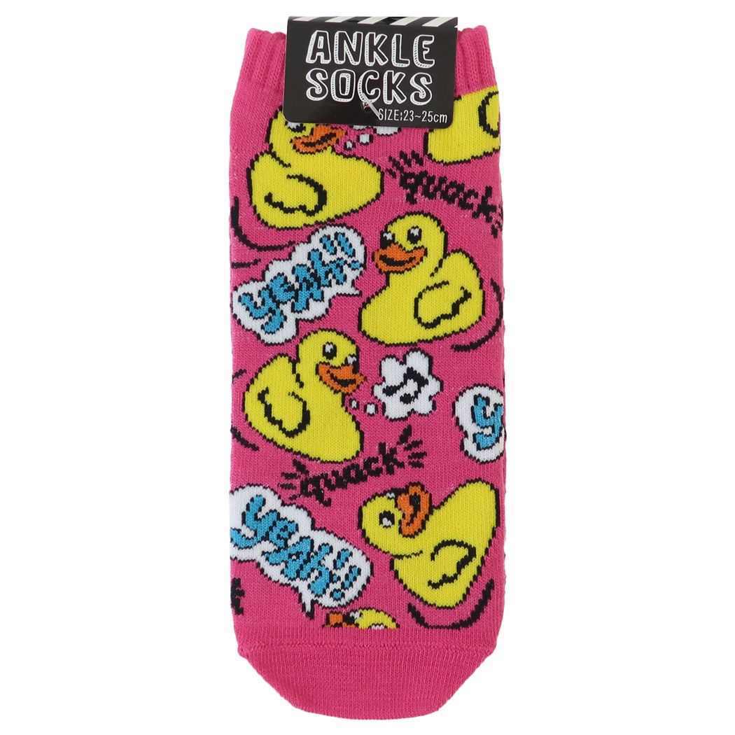 女性用靴下 レディースアンクルソックス RUBBER DUCK PINK拍卖