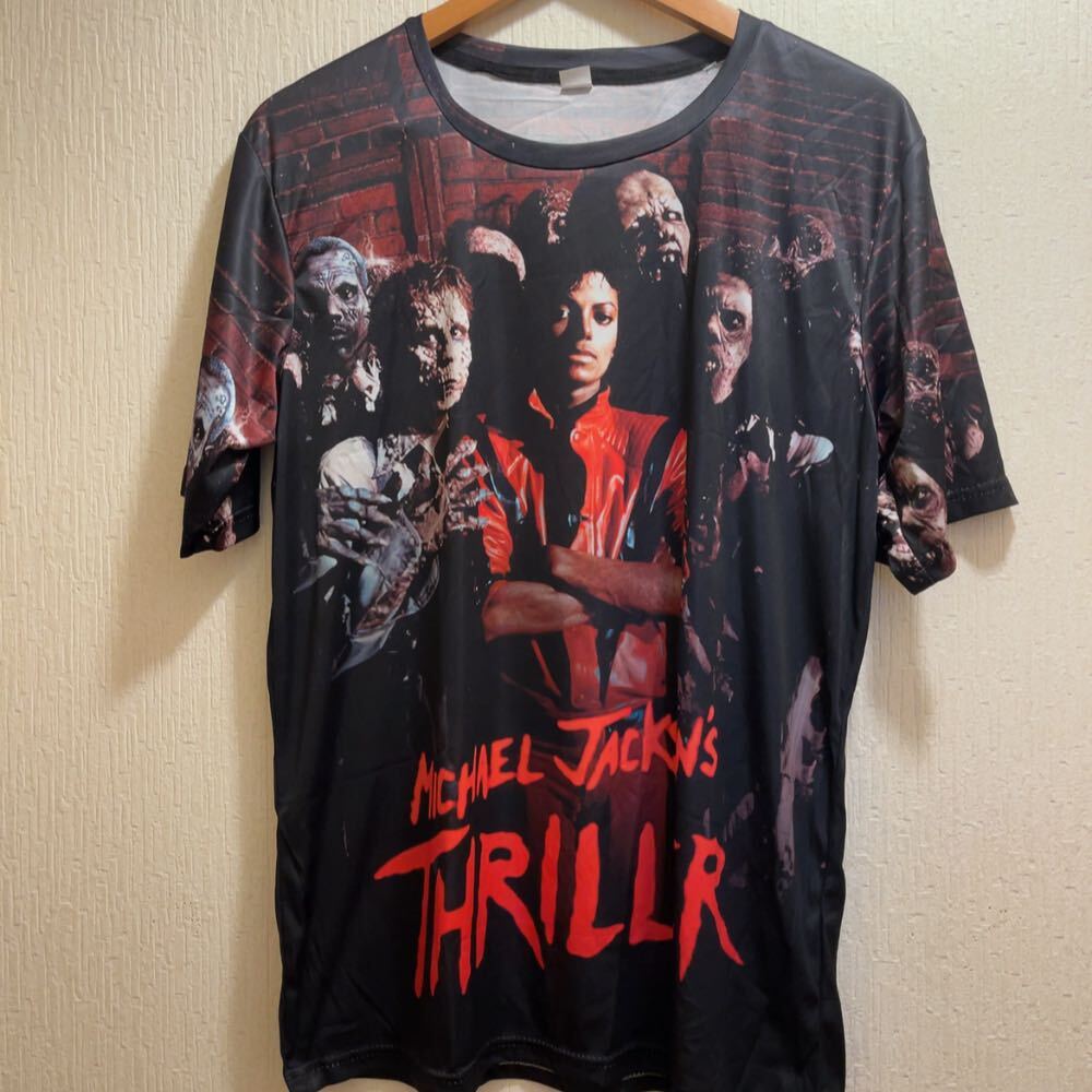 新品★マイケルジャクソン★スリラー★ユニセックス★Tシャツ★ユニセックス★Lブラック Tシャツ 拍卖