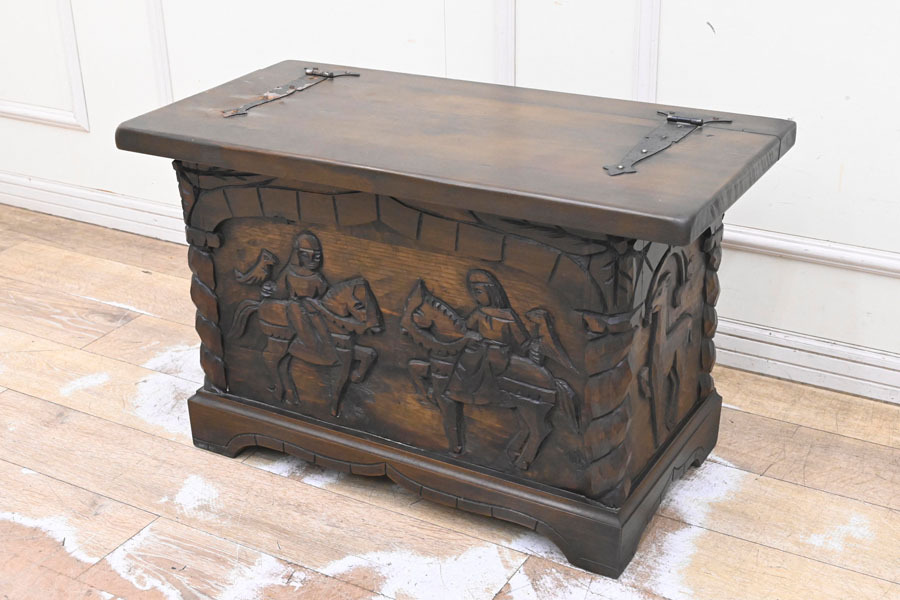 IR191 スペイン製 木製 木箱 アンティーク調 収納箱 キャビネット 物入れ 宝箱 道具箱 雑貨入れ拍卖