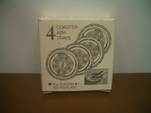 ◆WM.ROGERS SILVER PLATE シルバープレート コースター/灰皿 直径約9.5㎝ 保管品 拍卖