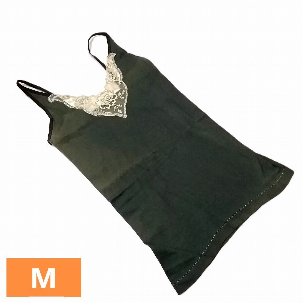 シャルレ IA111 バラレース キャミソール M 訳あり グリーン系 インナー【ポスト投函便無料】拍卖