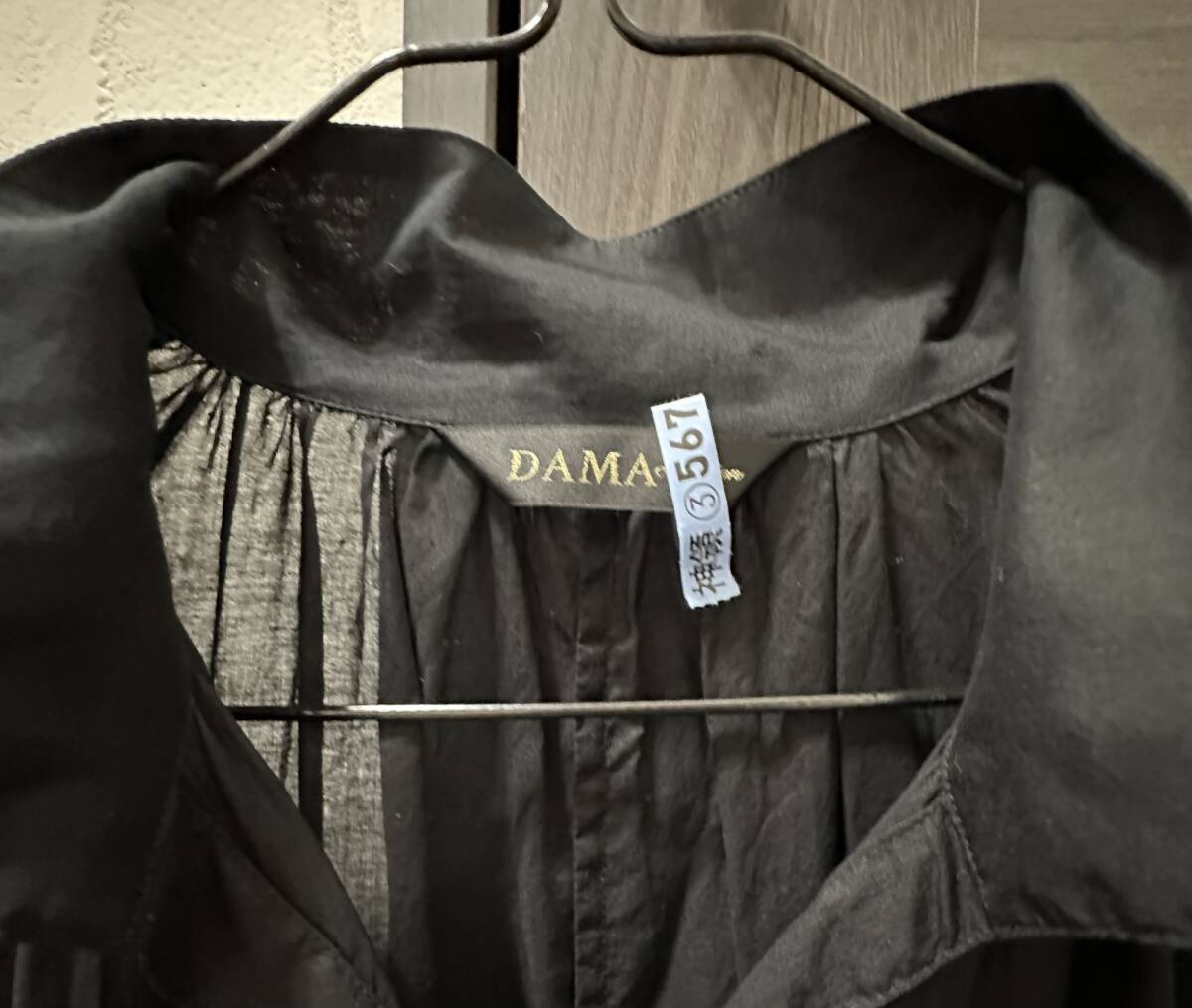 DAMA ダーマ 3サイズ ロングオーバーブラウス 黒 綿100% 大きい拍卖