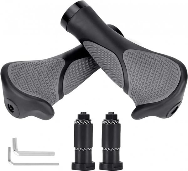 滑り止めラバーバイクグリップ 耐衝撃性,滑り止め, グリップ 人間工学 ロックオン 22mm拍卖