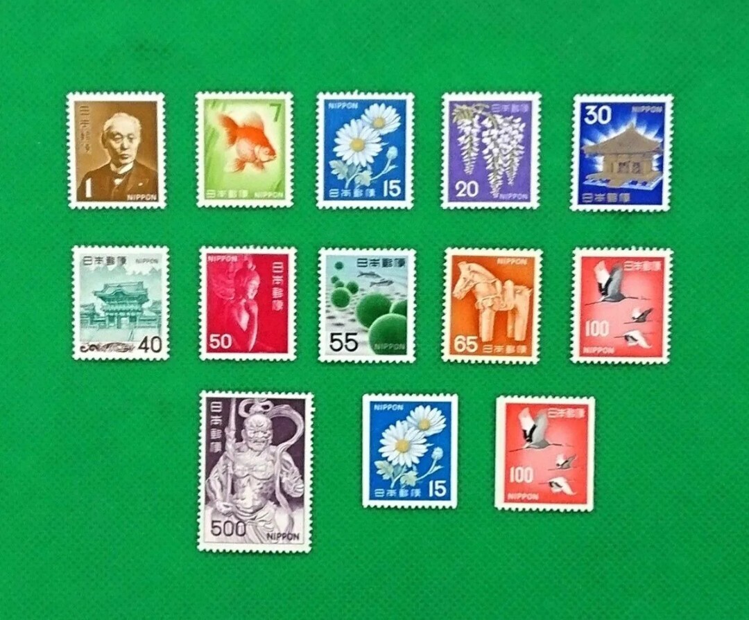 極上美品/第2次ローマ字入り/コイル2種込/全13種/完品/全品ヒンジ無/シワ無/シミ無/裏糊艶完璧/1967~/普通切手/昭和切手/No.401拍卖