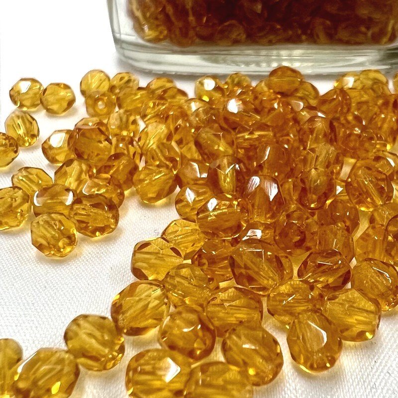 チェコビーズ ファイアポリッシュ 5mm 30個【 トパーズ 3-8】ファイヤーポリッシュ 手芸 ビーズ アクセサリー ハンドメイド アクセサリー拍卖