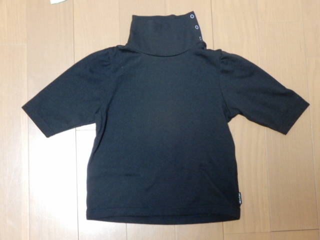 ●USED COMME CA DU MODE FILLE コムサデモード フィユ ネック付半袖トップス 110サイズ -Black 黒-拍卖