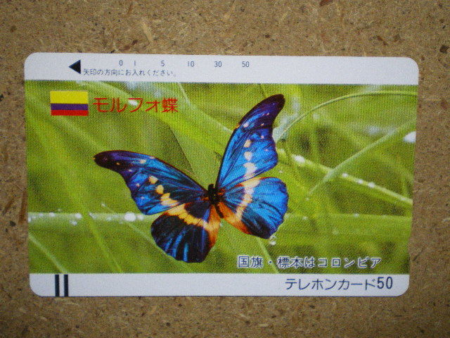 doub・330-3035 モルフォ蝶 コロンビア 未使用 50度数 テレカ拍卖