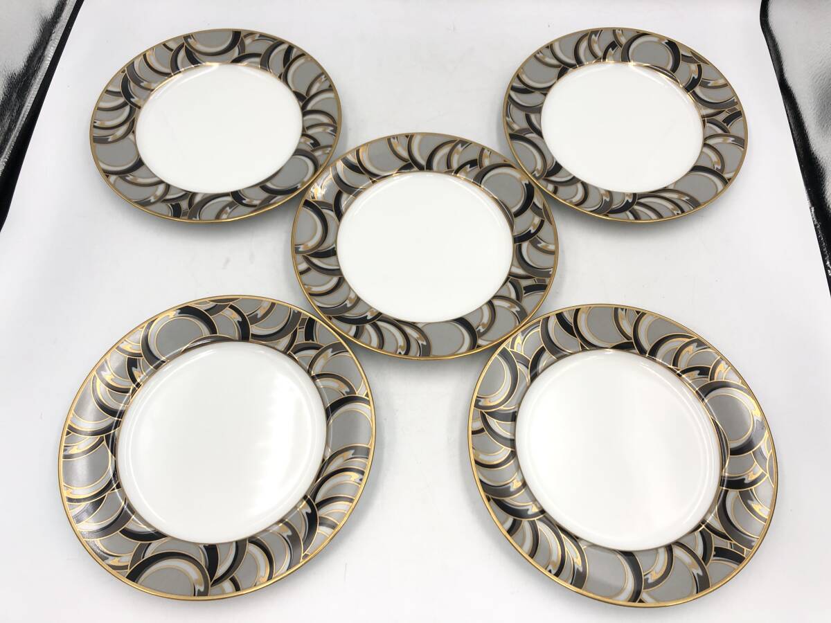 ★5枚セット【たち吉】美品 Adam&Eve ケーキ皿 取り皿 table ware テーブルウェア 食器 中皿 金彩 賀来晋作拍卖