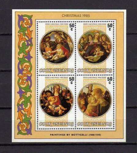 クック諸島切手『クリスマス1985』4枚シート ボッティチェリ拍卖