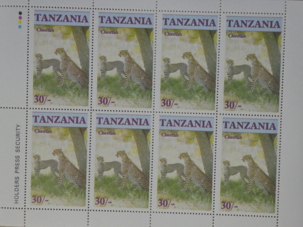 タンザニア切手『チーター』8枚シート拍卖