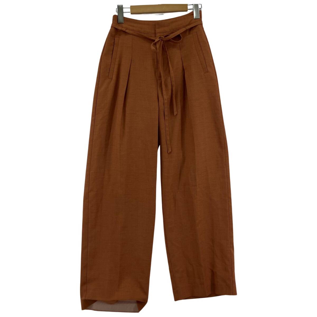 nano universe ナノユニバース リボン付き パンツ size36/ブラウン系 ゆうパケットOK拍卖